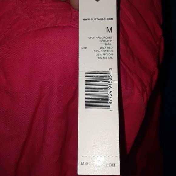 Elie Tahari "Diva Red" Chatham Jacket BNWT - Picture 7 of 8